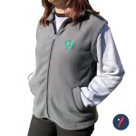 Chaleco Polar Con Cierre, Bolsillo Ojal Y Bordado En El Frente