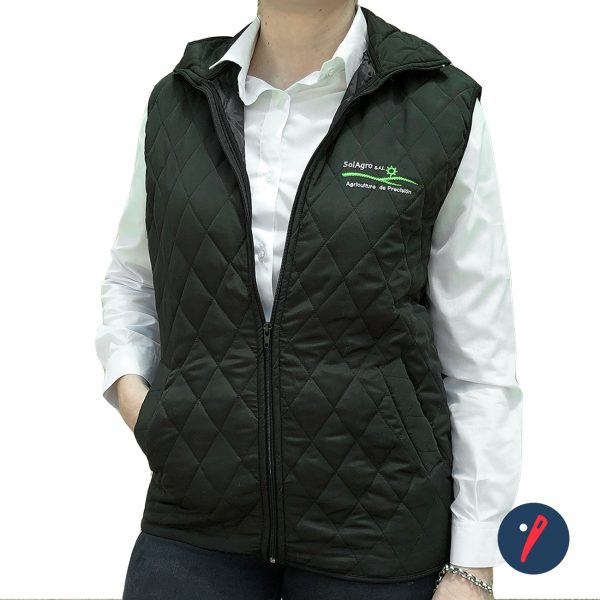 Chaleco Matelase Con Bolsillo, Logo Bordado Frente
